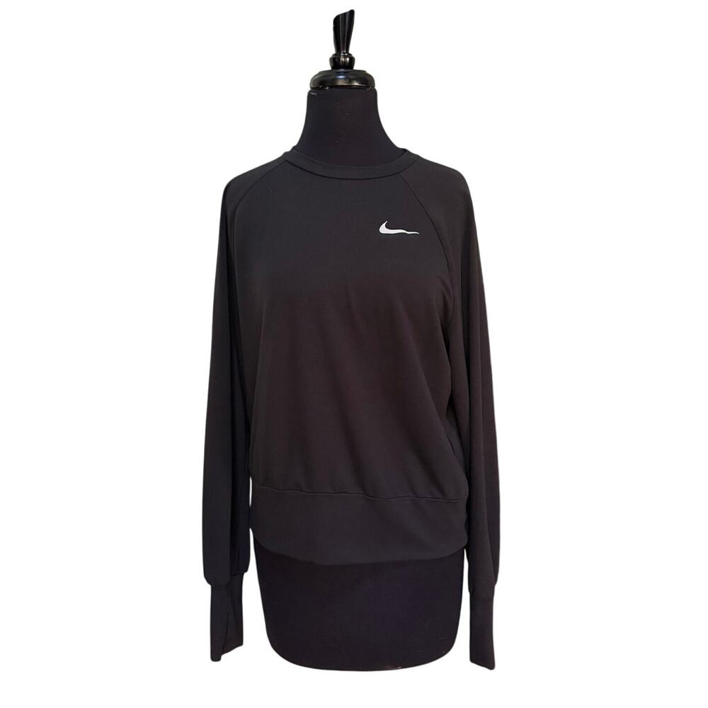 Nike Run Division Dri-Fit Sweatshirt Women’s L Black Thumb Holes